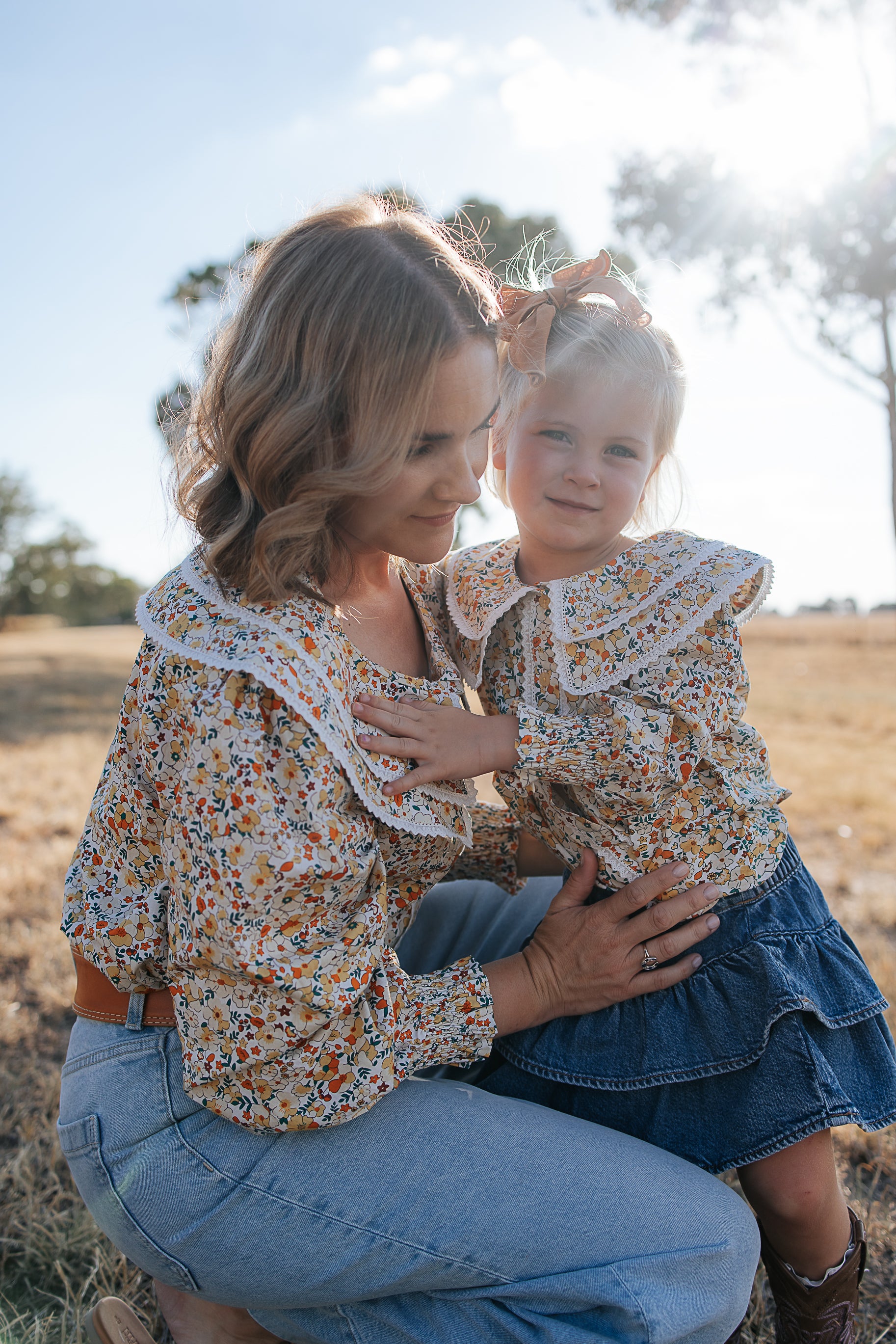 "Elsie" Butter Yellow Floral Long Sleeve Blouse-Little Windmill Clothing Co