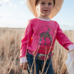 "Luna" Ride Hard Pink Long Sleeve Tee-Little Windmill Clothing Co