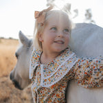 "Elsie" Butter Yellow Floral Long Sleeve Blouse-Little Windmill Clothing Co