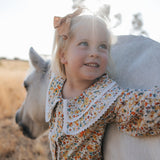 "Elsie" Butter Yellow Floral Long Sleeve Blouse-Little Windmill Clothing Co
