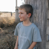 LWCC embroidered kids tee powder blue collar detail showing premium tee construction