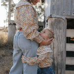 "Elsie" Butter Yellow Floral Long Sleeve Blouse-Little Windmill Clothing Co