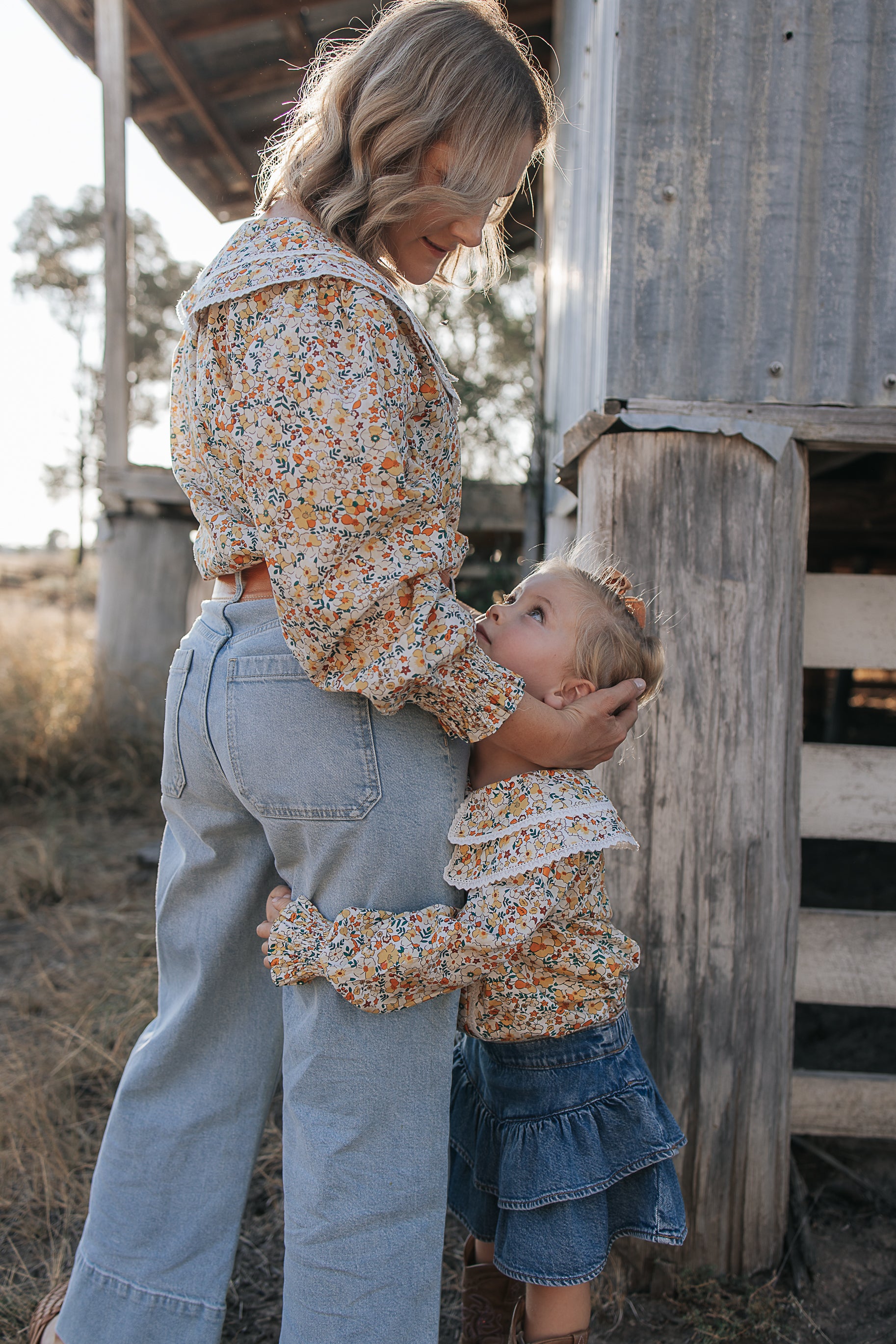 "Elsie" Butter Yellow Floral Long Sleeve Blouse-Little Windmill Clothing Co