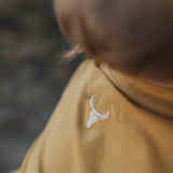 LWCC embroidered kids tee mustard back view showing relaxed fit and bold mustard colourway