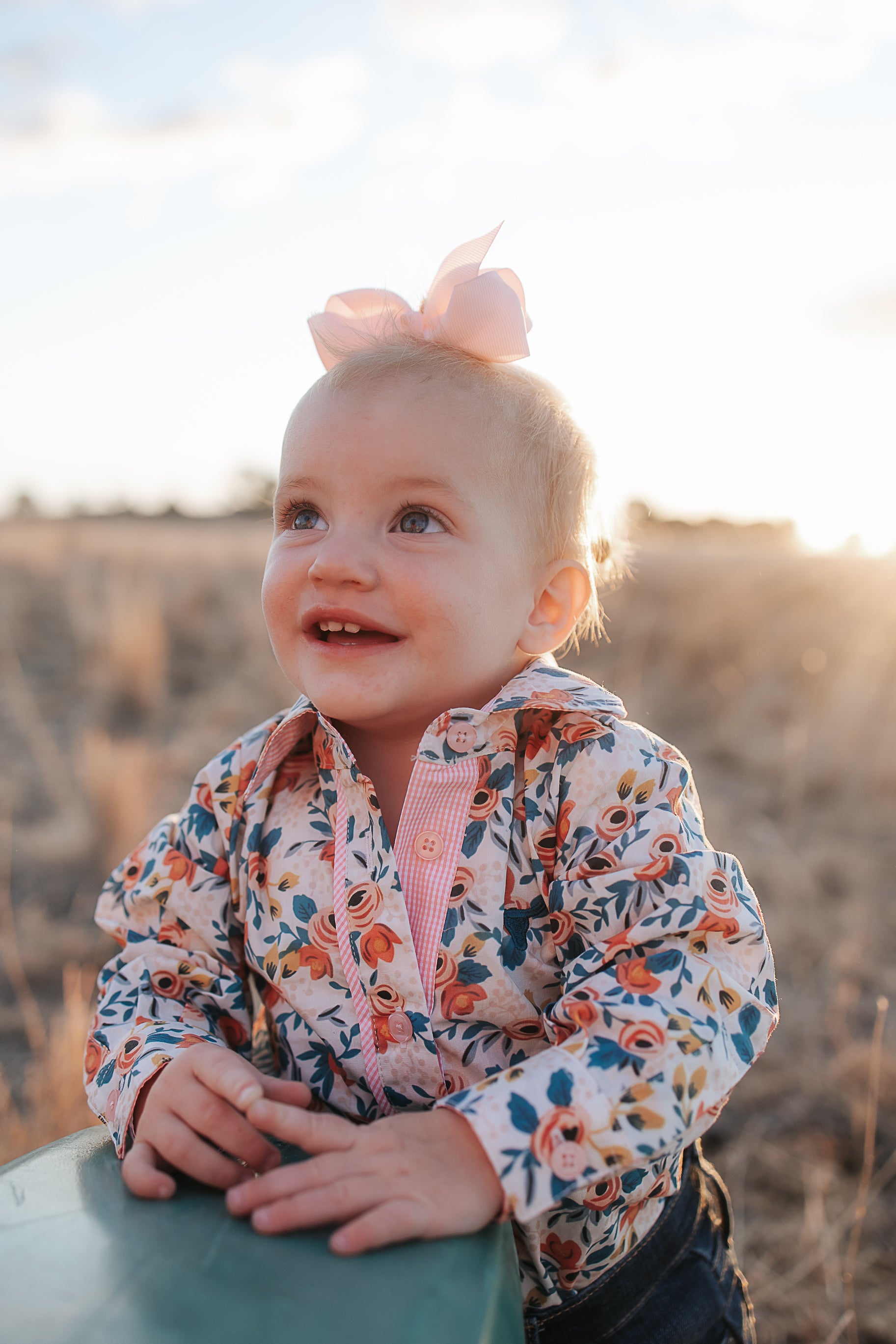 Milla floral dream long sleeve romper print close-up showing detailed floral dream pattern