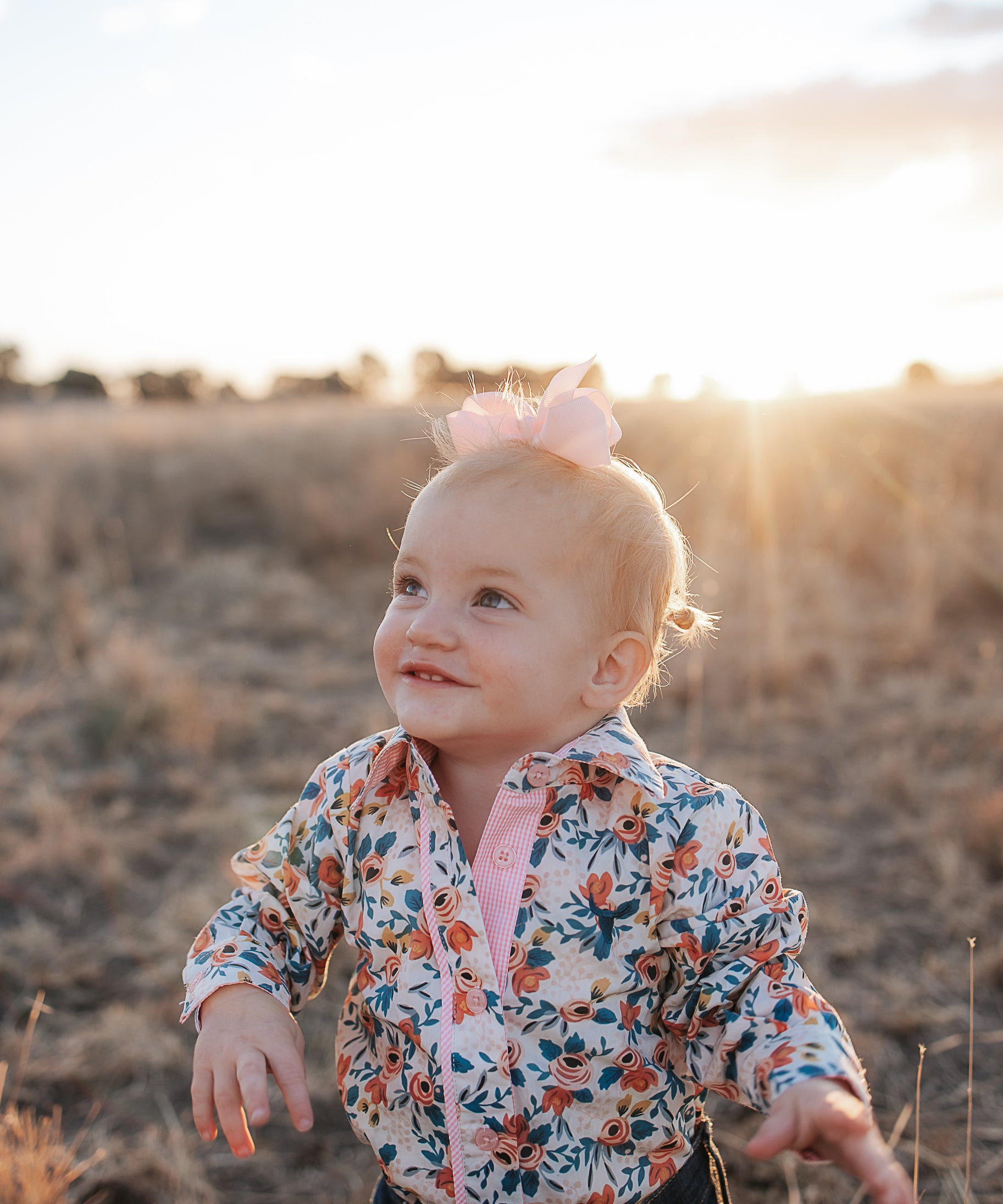 Milla floral dream long sleeve romper worn by toddler showing charming floral country style