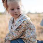 "Elsie" Butter Yellow Floral Long Sleeve Blouse-Little Windmill Clothing Co