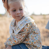 "Elsie" Butter Yellow Floral Long Sleeve Blouse-Little Windmill Clothing Co