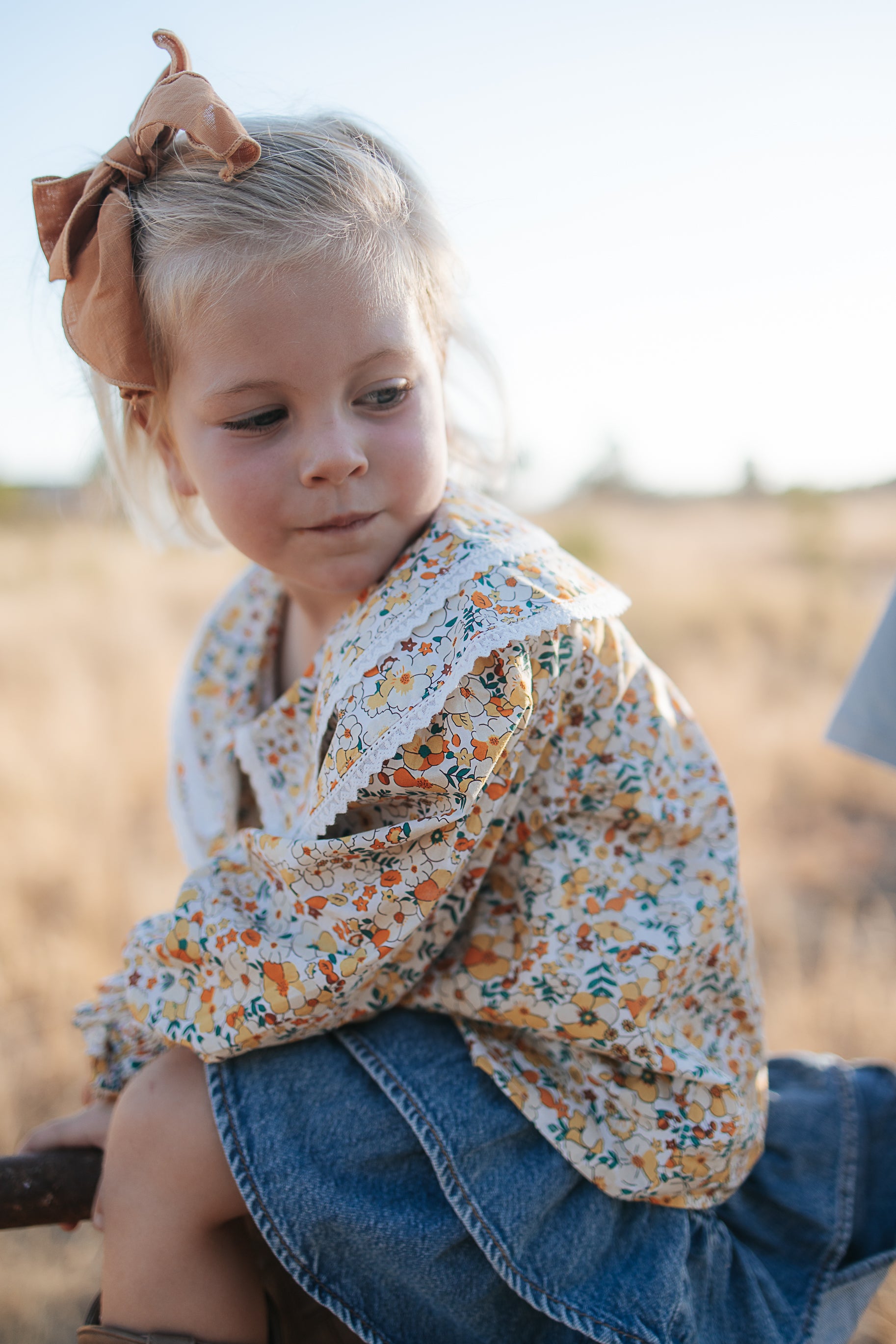 "Elsie" Butter Yellow Floral Long Sleeve Blouse-Little Windmill Clothing Co