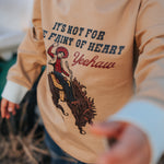 Nash Ride Hard tan long sleeve tee back view showing relaxed fit in tan with graphic print
