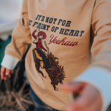 Nash Ride Hard tan long sleeve tee back view showing relaxed fit in tan with graphic print