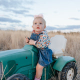 "Milla" Floral Dream Long Sleeve Romper-Little Windmill Clothing Co