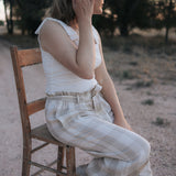"Latte" - Luci Ladies Linen Pants-Little Windmill Clothing Co