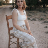 "Latte" - Luci Ladies Linen Pants-Little Windmill Clothing Co