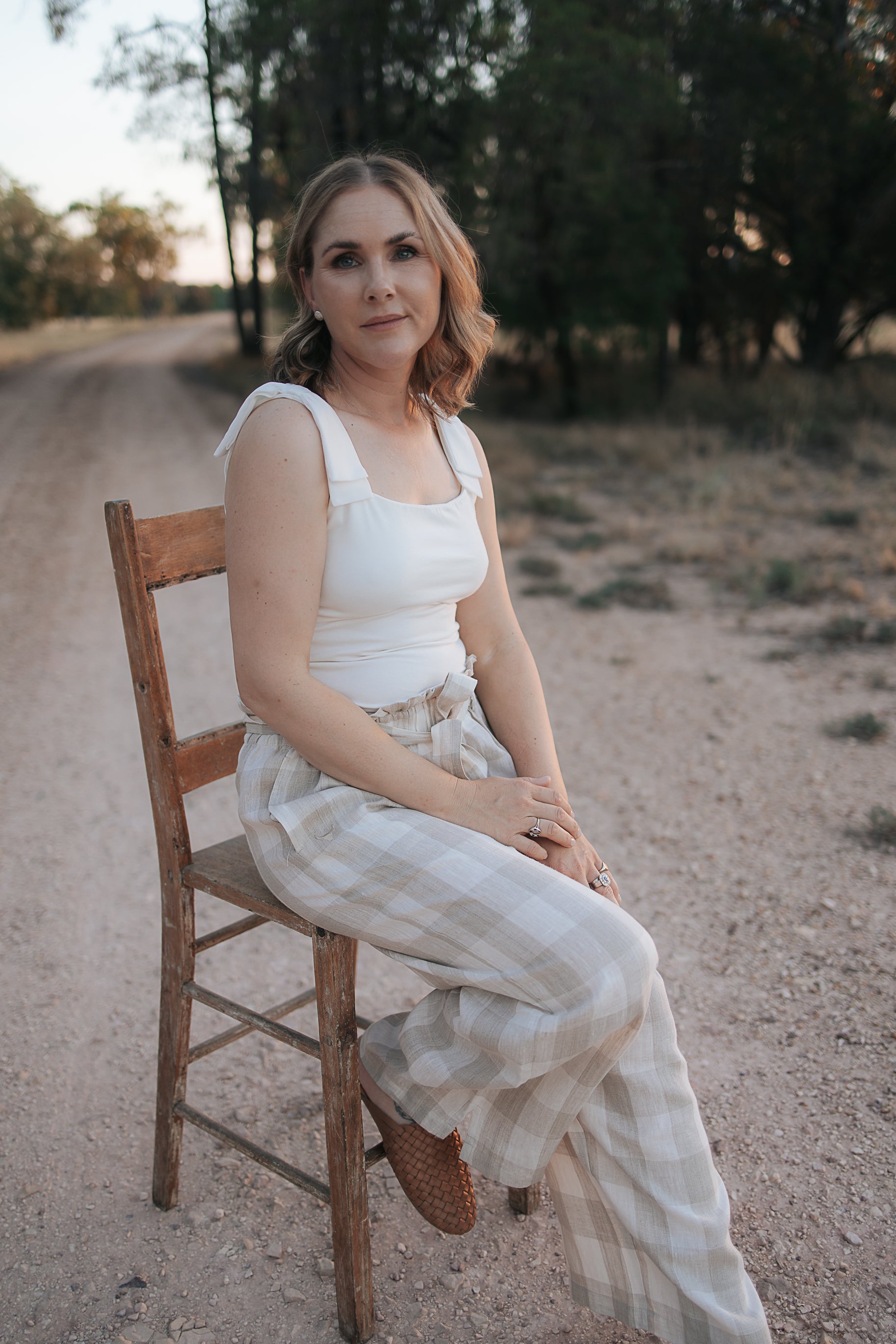 "Latte" - Luci Ladies Linen Pants-Little Windmill Clothing Co