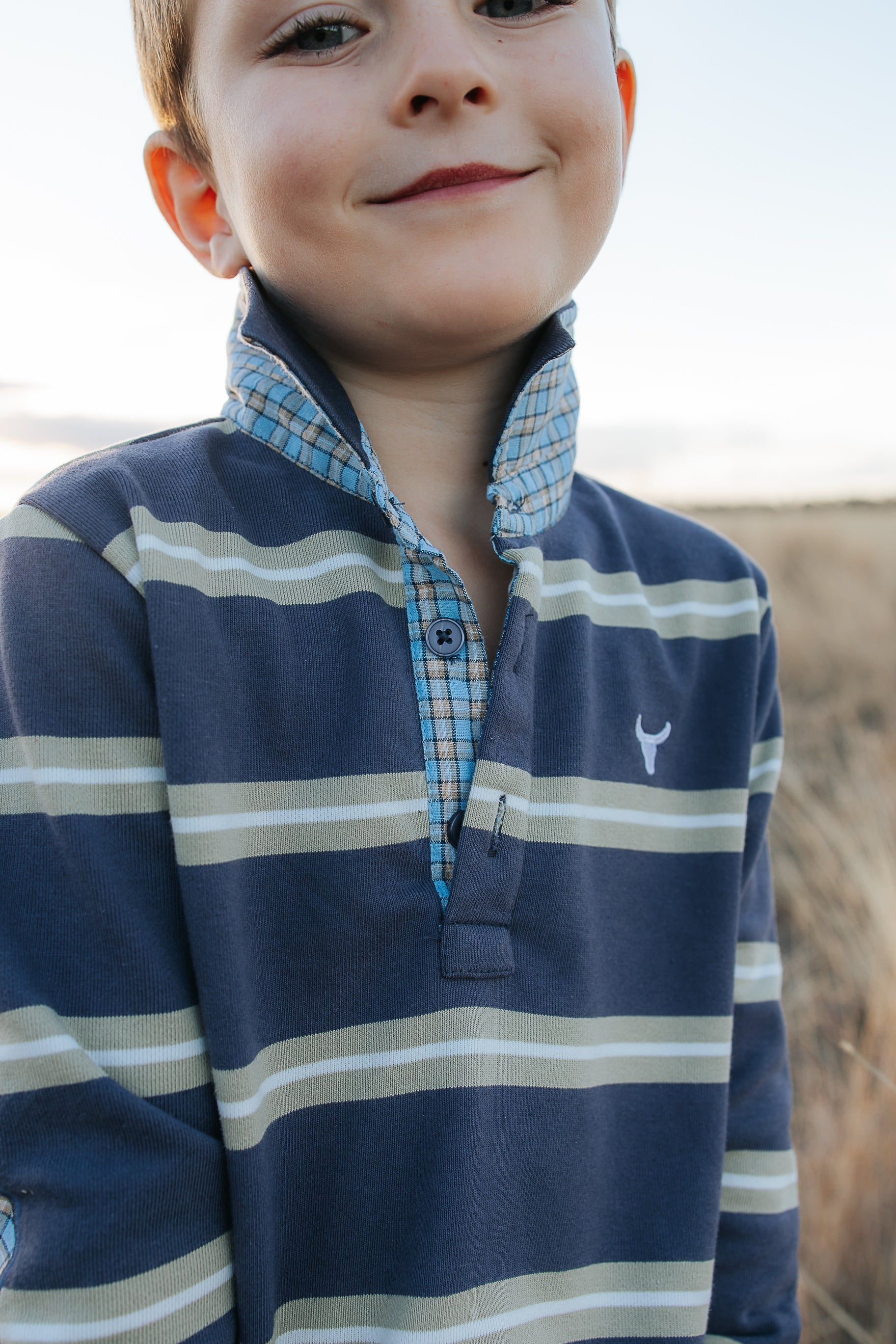 Jake blue gum cotton contrast jersey worn showing relaxed blue gum country casual style