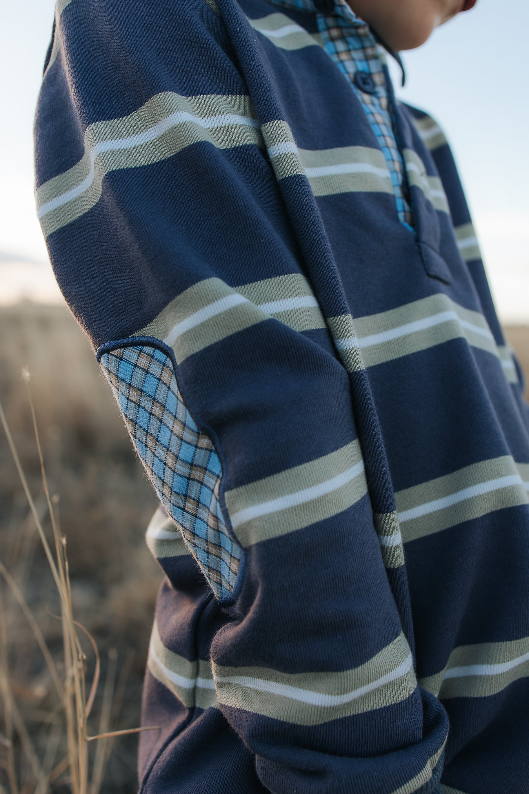 Jake blue gum cotton contrast jersey flatlay showing full blue gum contrast jersey design
