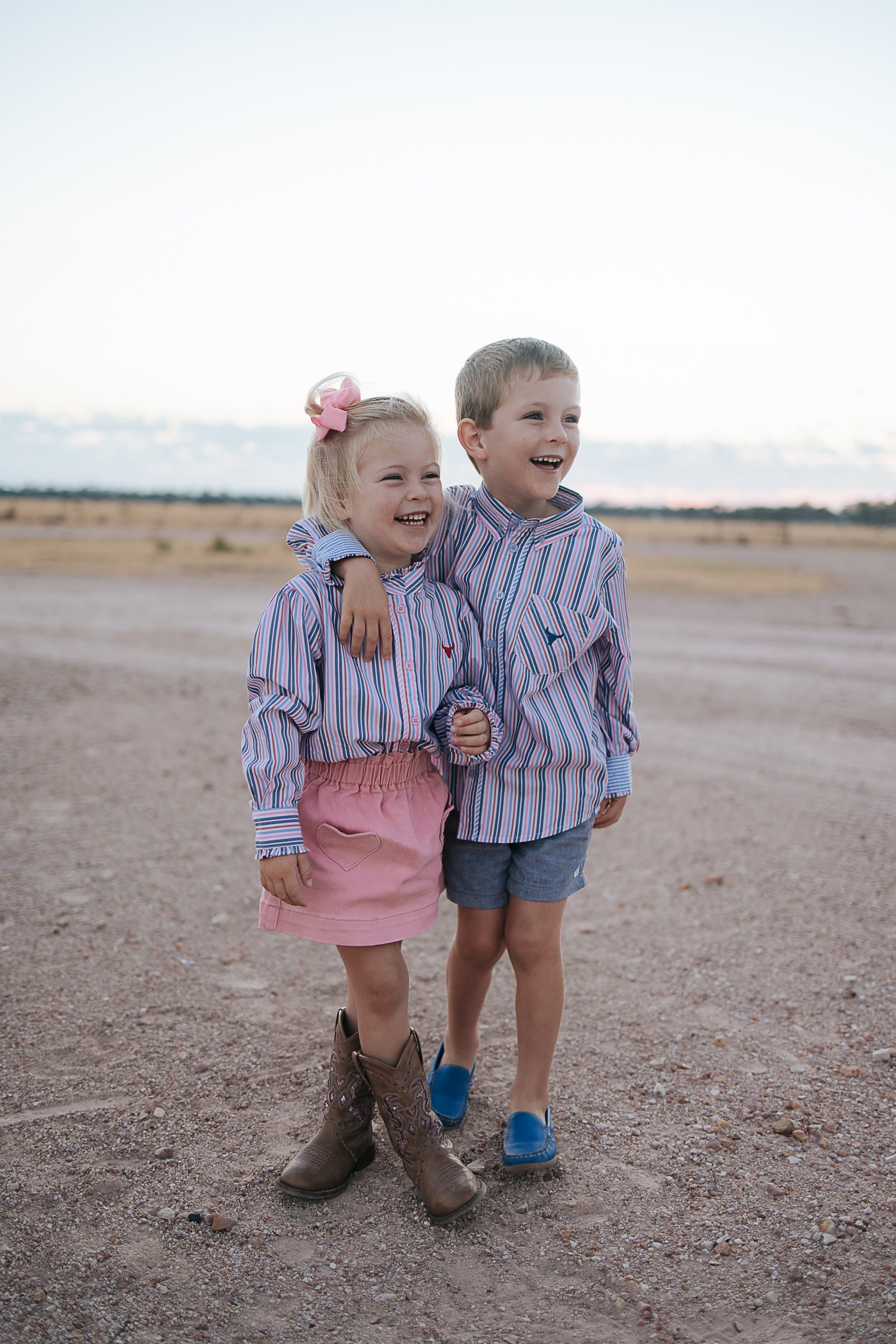 "Ralph" Multi Stripe Blue Long Sleeve Shirt-Little Windmill Clothing Co