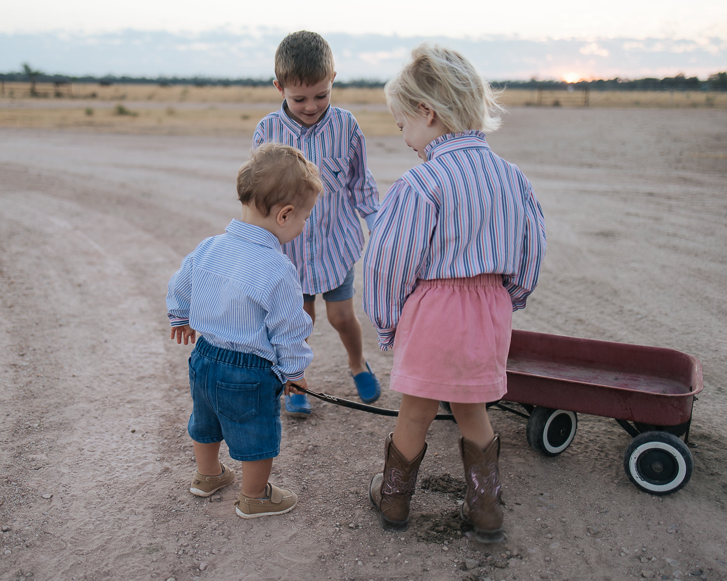 "Rhett" Multi Stripe Blue Long Sleeve Romper-Little Windmill Clothing Co