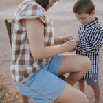 "Tuff" Dust Gingham Long Sleeve Shirt-Little Windmill Clothing Co