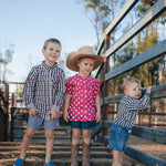"Tuff" Dust Gingham Long Sleeve Shirt-Little Windmill Clothing Co