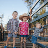 "Tuff" Dust Gingham Long Sleeve Shirt-Little Windmill Clothing Co