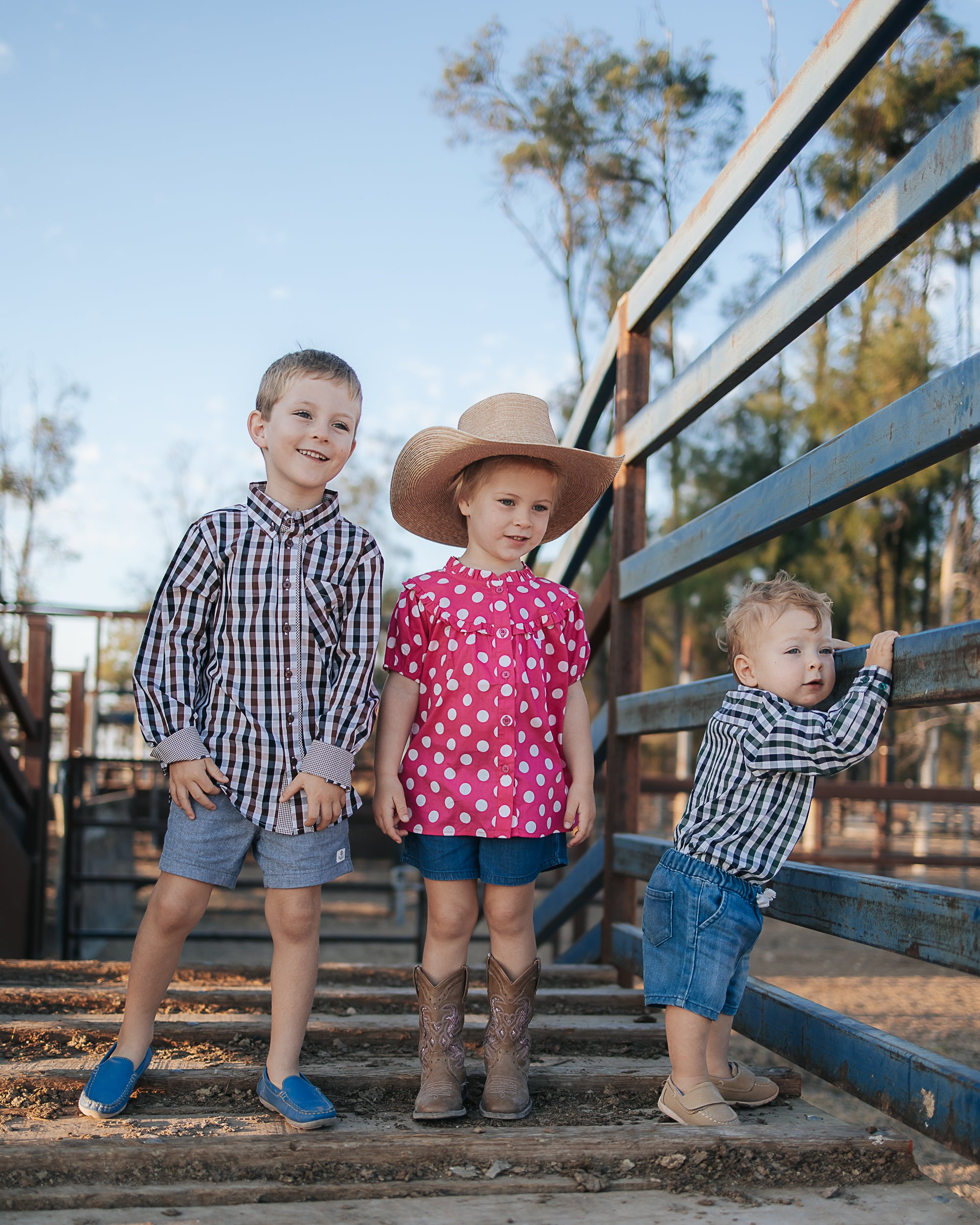 "Tuff" Dust Gingham Long Sleeve Shirt-Little Windmill Clothing Co