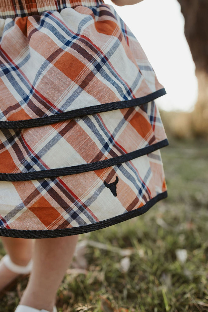 "Lena" Vintage Western Checked Skirt-Little Windmill Clothing Co