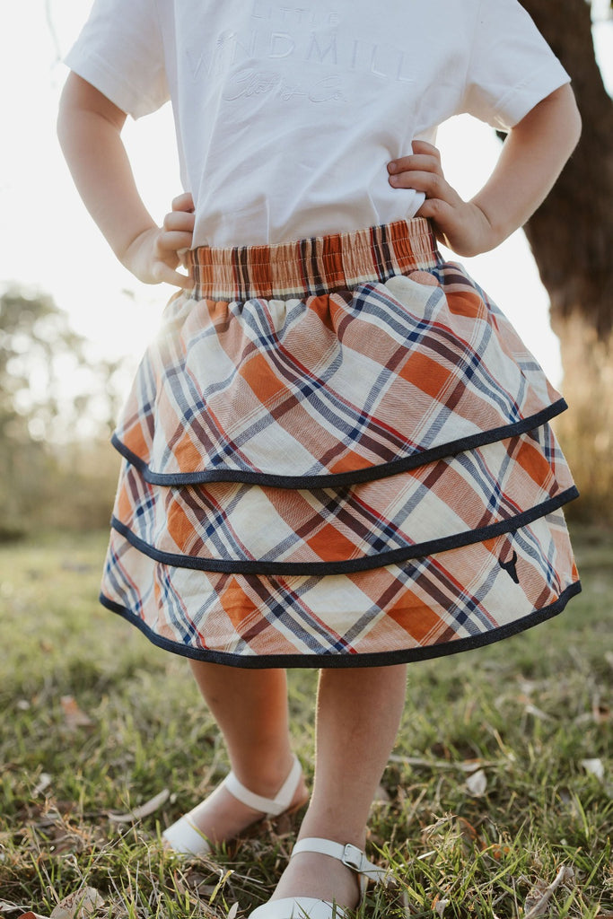 "Lena" Vintage Western Checked Skirt-Little Windmill Clothing Co