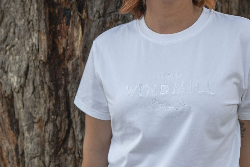 LWCC Ladies Tee - Snow-Little Windmill Clothing Co