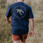 Dust scene bull men's footy shorts flat lay showing full dust and bull graphic design