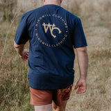 Dust scene bull men's footy shorts flat lay showing full dust and bull graphic design