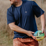 Dust scene bull footy shorts back view showing elastic waistband and full dust scene print