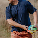 Dust scene bull footy shorts back view showing elastic waistband and full dust scene print
