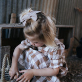 "Miss Mae” Brown Gingham Girl's Dress