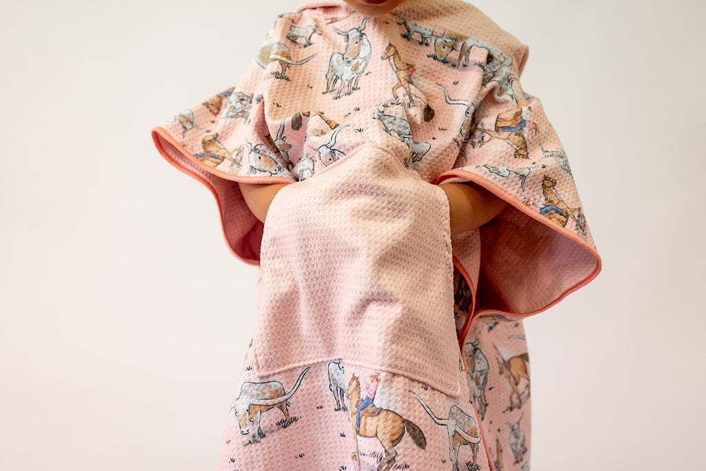 Cowgirl Long Horn Waffle Towel-Little Windmill Clothing Co