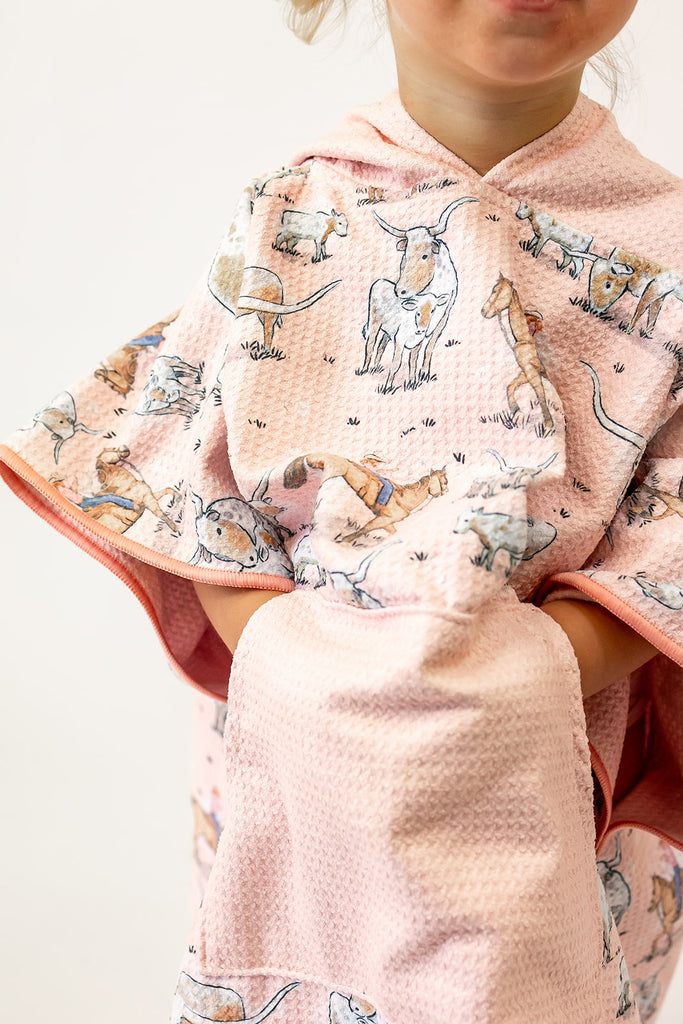 Cowgirl Long Horn Waffle Towel-Little Windmill Clothing Co