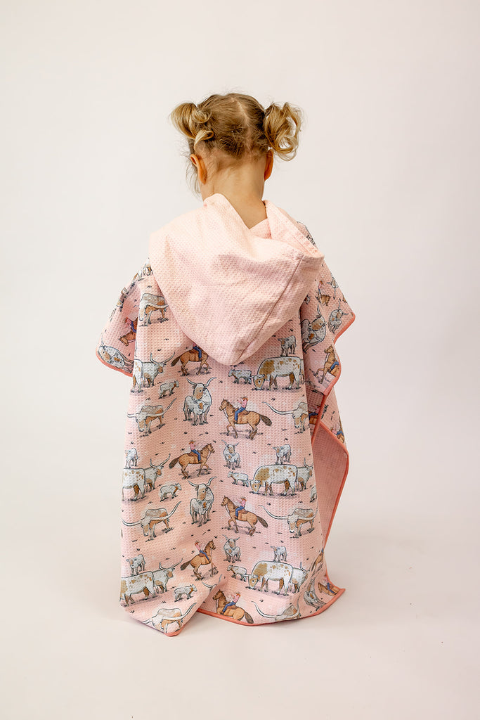 Cowgirl Long Horn Waffle Towel-Little Windmill Clothing Co