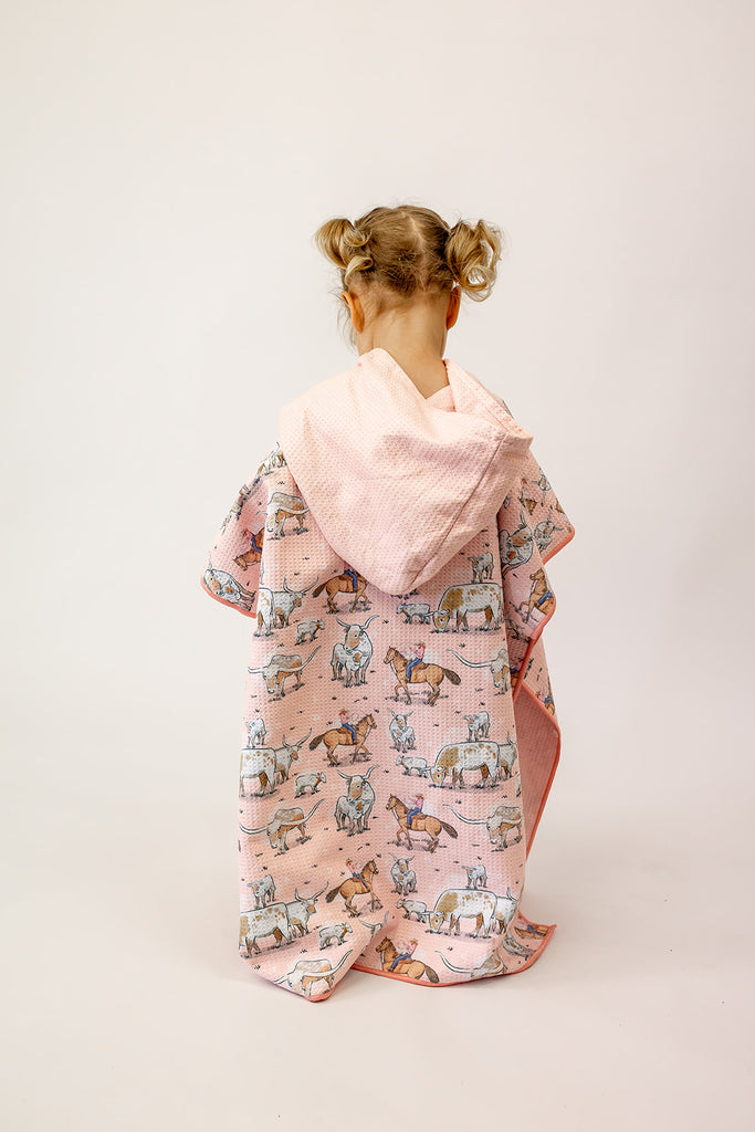 Cowgirl Long Horn Waffle Towel-Little Windmill Clothing Co