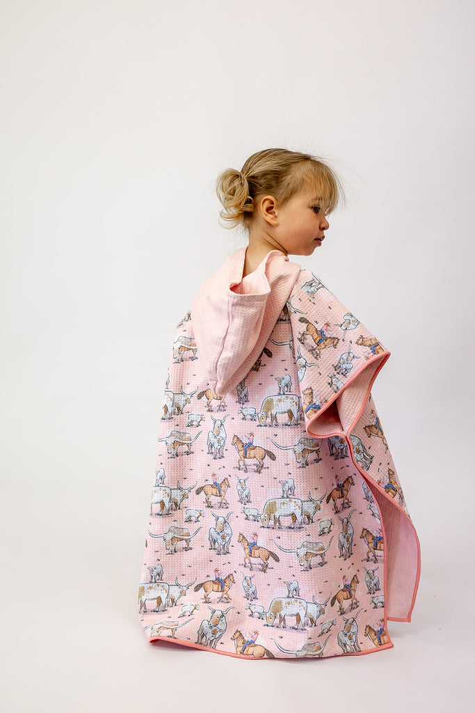 Cowgirl Long Horn Waffle Towel-Little Windmill Clothing Co