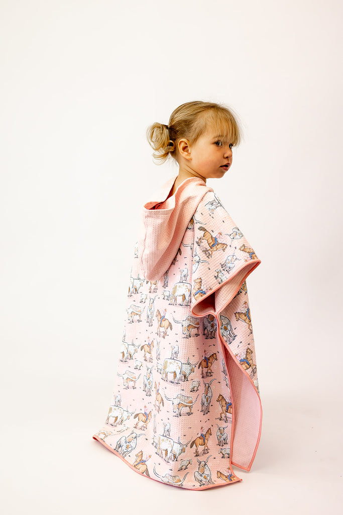 Cowgirl Long Horn Waffle Towel-Little Windmill Clothing Co