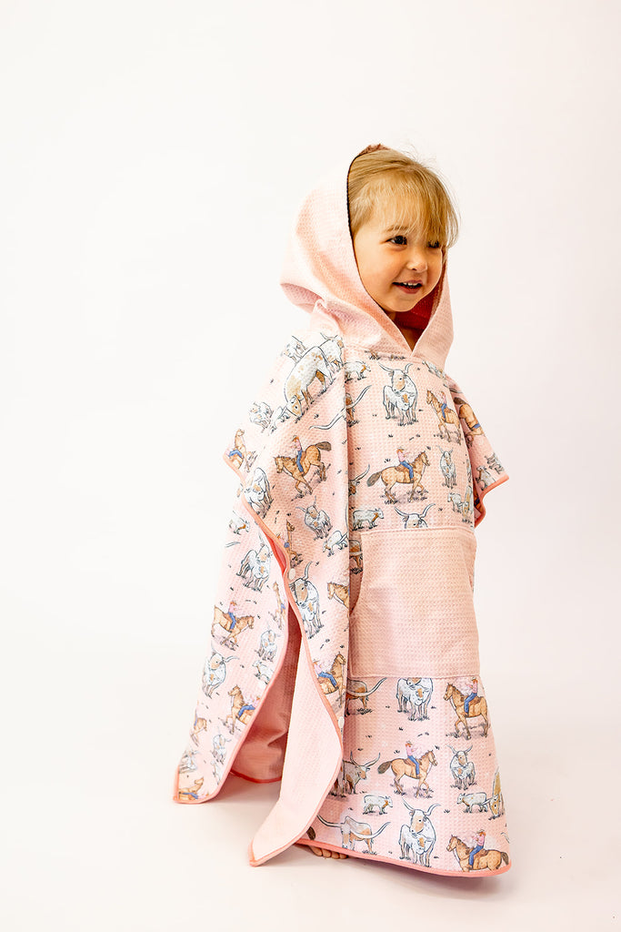 Cowgirl Long Horn Waffle Towel-Little Windmill Clothing Co