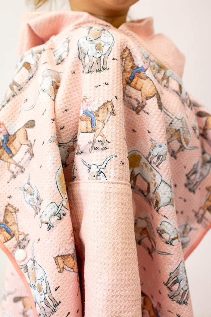 Cowgirl Long Horn Waffle Towel-Little Windmill Clothing Co