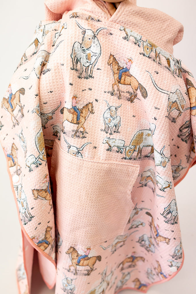 Cowgirl Long Horn Waffle Towel-Little Windmill Clothing Co