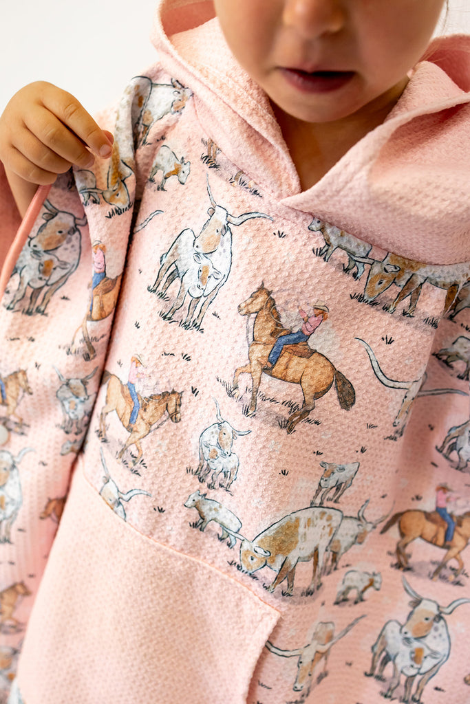 Cowgirl Long Horn Waffle Towel-Little Windmill Clothing Co