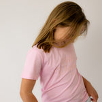 LIMITED EDITION Embroidered Tee - Kids - SOFT PINK-Little Windmill Clothing Co