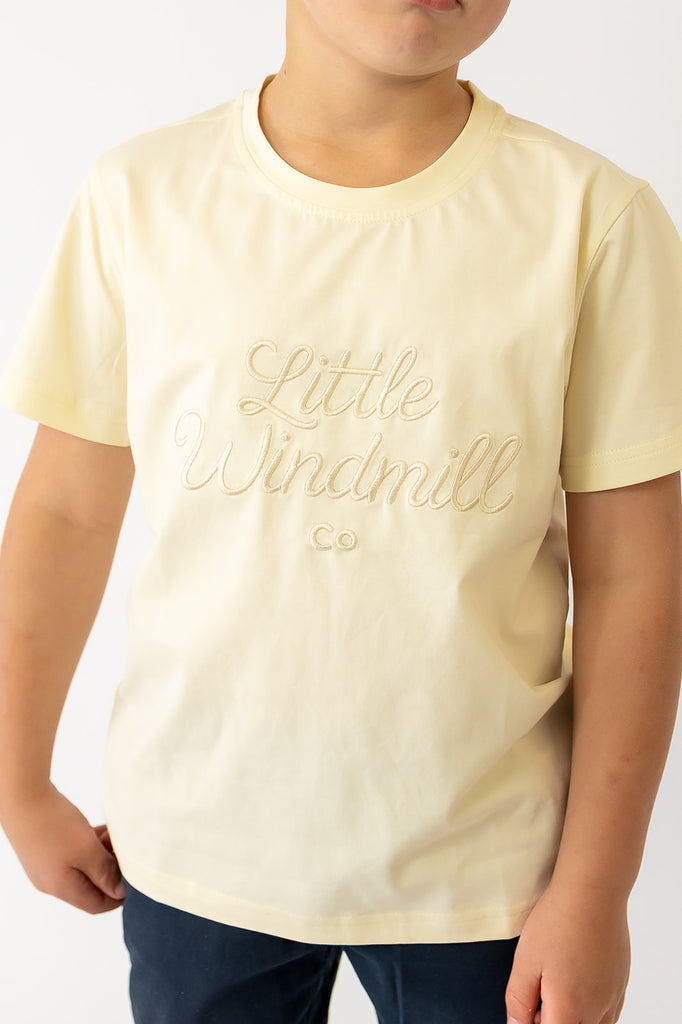 LIMITED EDITION Embroidered Tee - Kids - CREAM-Little Windmill Clothing Co