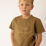 LIMITED EDITION Embroidered Tee - Kids - DUST BROWN-Little Windmill Clothing Co