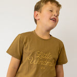 LIMITED EDITION Embroidered Tee - Kids - DUST BROWN-Little Windmill Clothing Co