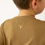 LIMITED EDITION Embroidered Tee - Kids - DUST BROWN-Little Windmill Clothing Co